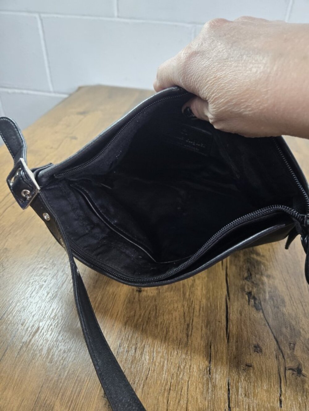 vtg y2k Etienne Aigner Black Leather Shoulder Bag minimalist - Picture 7 of 9